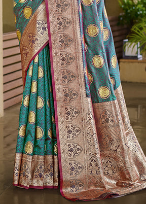 Multicolor Dupion Silk Saree With Blouse Piece