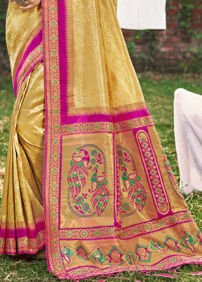 Cream Spun Silk Saree With Blouse Piece