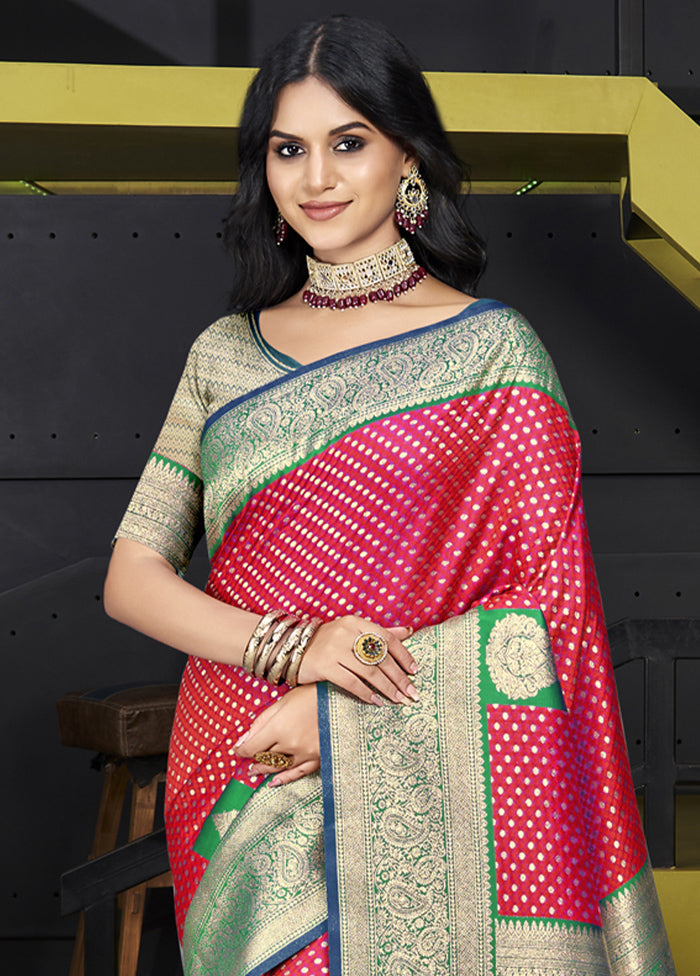 Multicolor Dupion Silk Saree With Blouse Piece