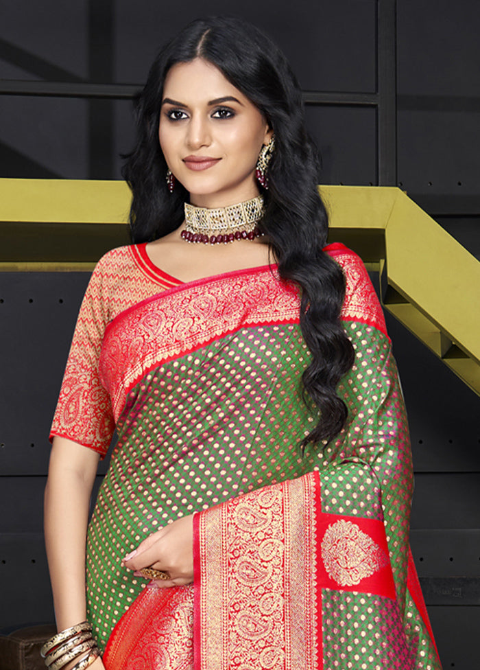 Multicolor Dupion Silk Saree With Blouse Piece