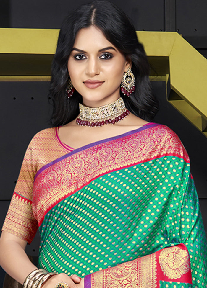 Multicolor Dupion Silk Saree With Blouse Piece