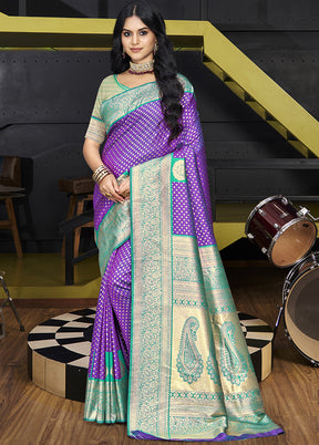 Multicolor Dupion Silk Saree With Blouse Piece