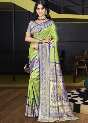 Multicolor Dupion Silk Saree With Blouse Piece