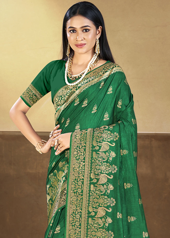 Multicolor Dupion Silk Saree With Blouse Piece