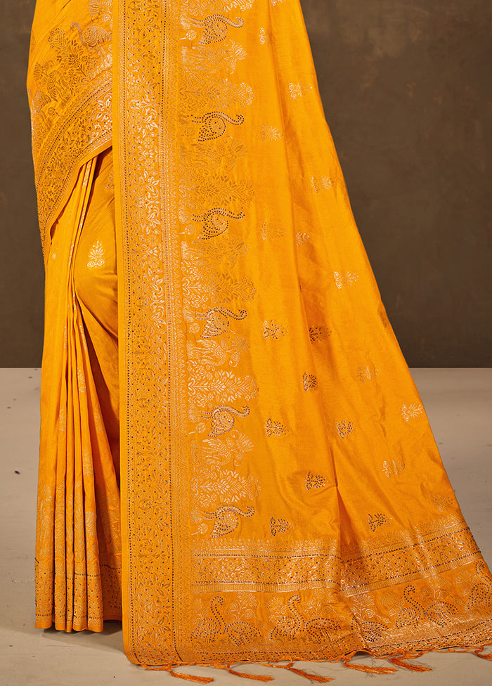 Multicolor Dupion Silk Saree With Blouse Piece