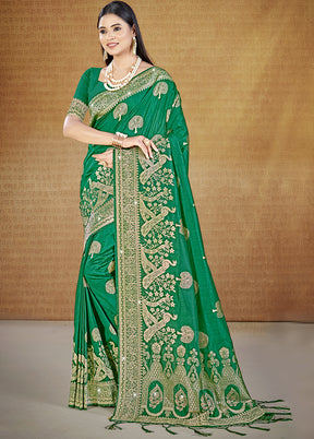 Multicolor Dupion Silk Saree With Blouse Piece