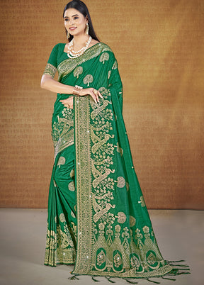 Multicolor Dupion Silk Saree With Blouse Piece