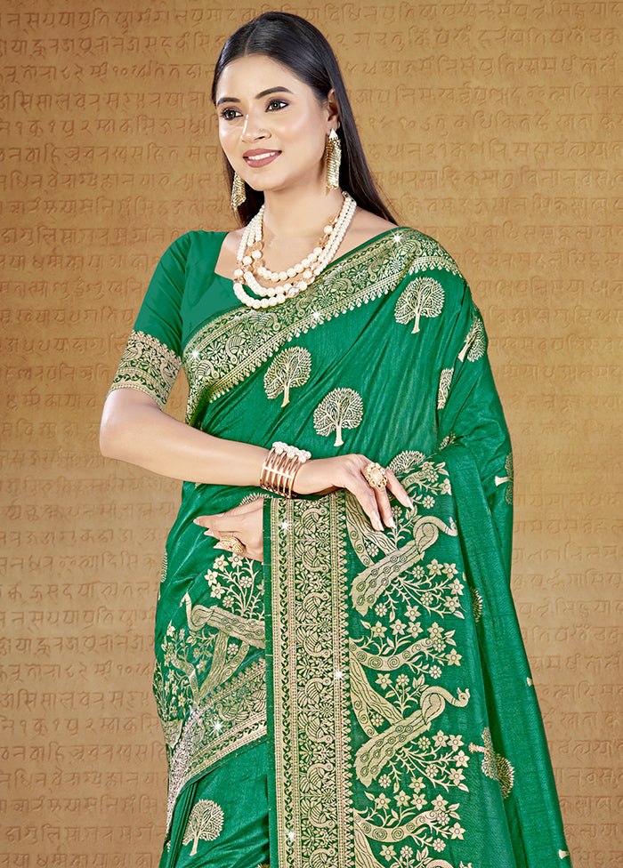 Multicolor Dupion Silk Saree With Blouse Piece