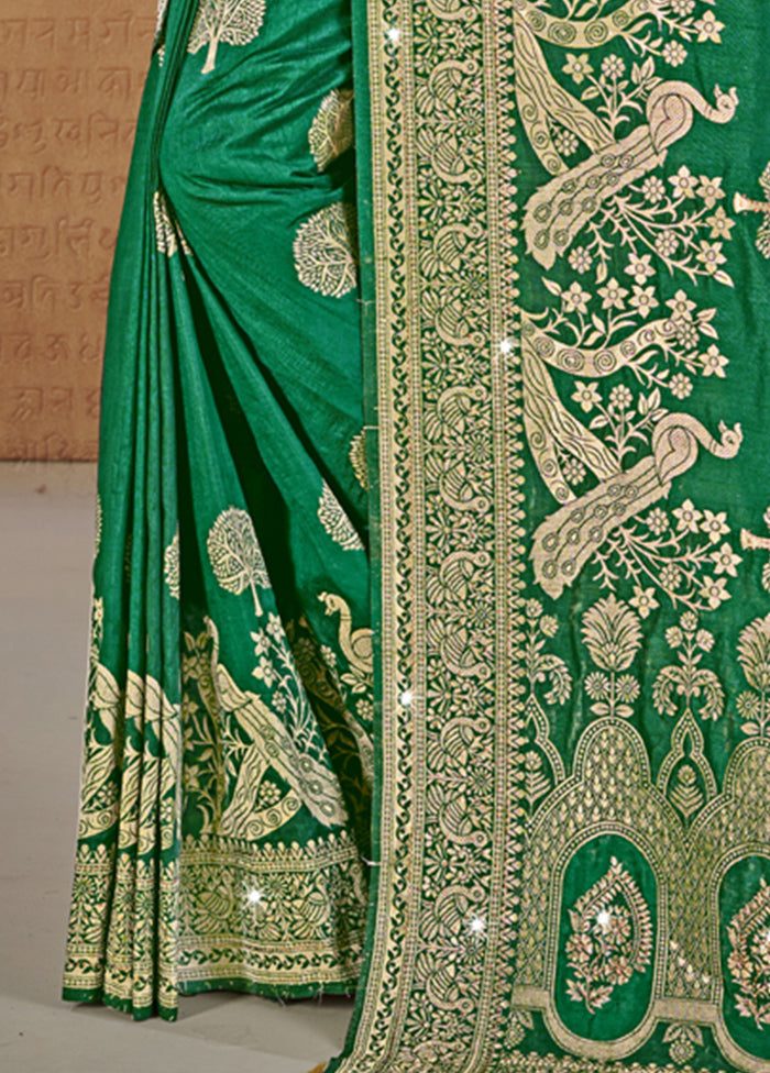 Multicolor Dupion Silk Saree With Blouse Piece