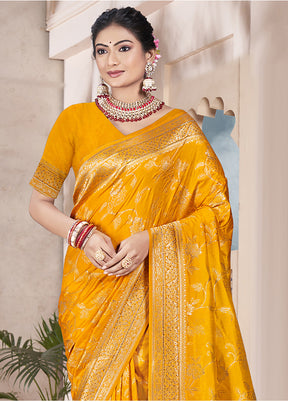 Multicolor Dupion Silk Saree With Blouse Piece