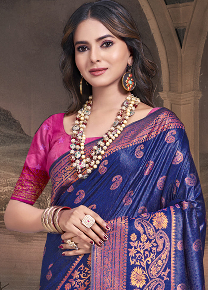 Multicolor Dupion Silk Saree With Blouse Piece