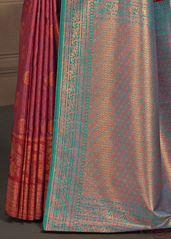 Multicolor Dupion Silk Saree With Blouse Piece