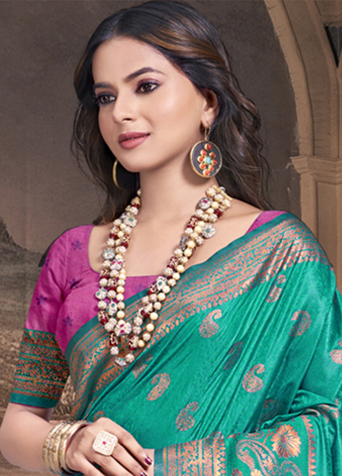 Multicolor Dupion Silk Saree With Blouse Piece