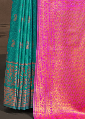 Multicolor Dupion Silk Saree With Blouse Piece