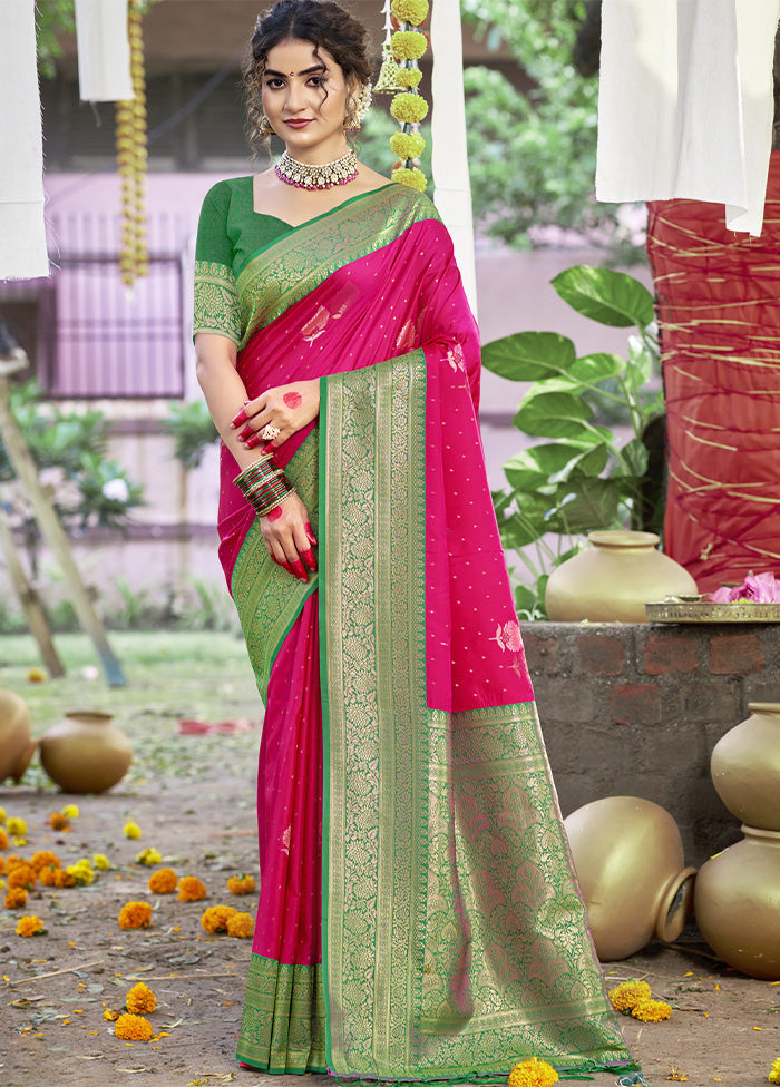 Rani Dupion Silk Saree With Blouse Piece