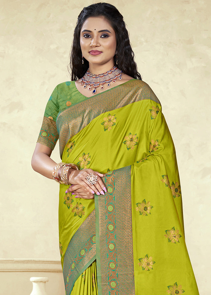 Sea Green Dupion Silk Saree With Blouse Piece