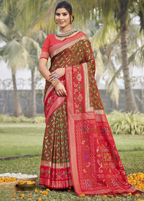 Pink Spun Silk Saree With Blouse Piece