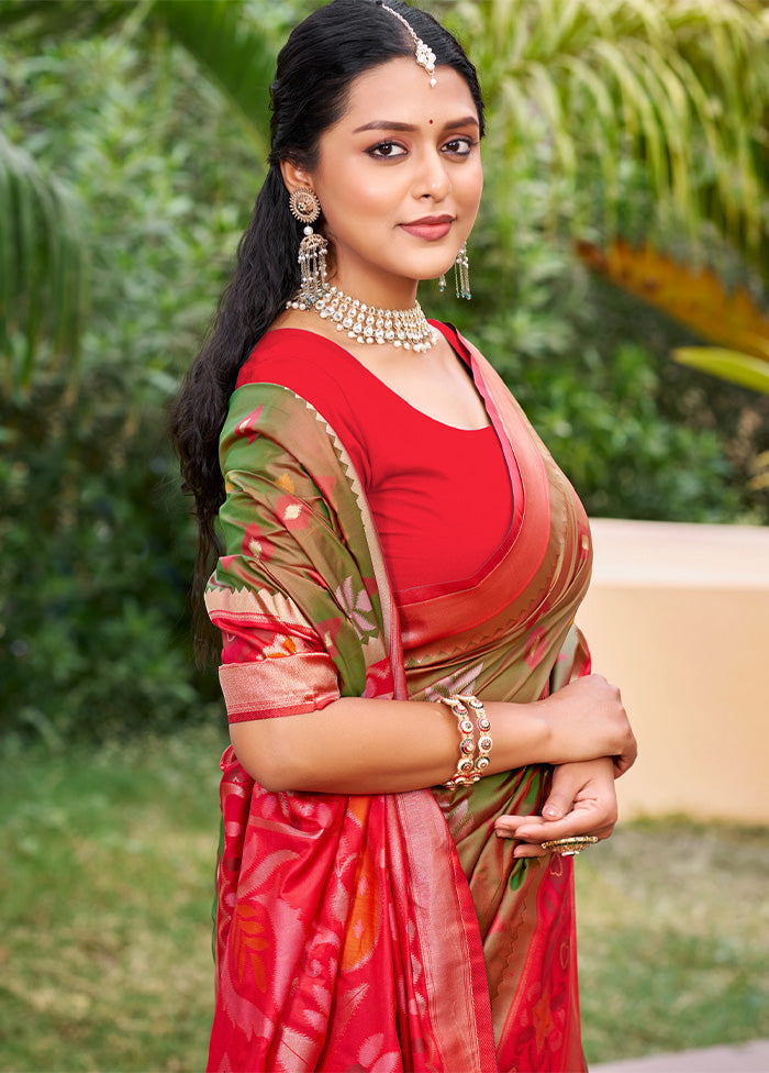 Brown Spun Silk Saree With Blouse Piece