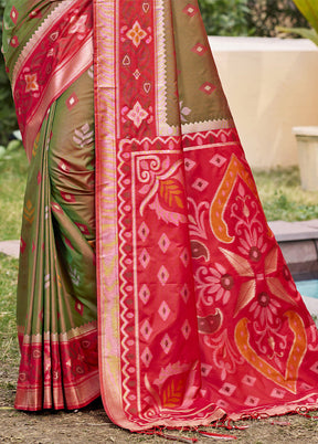 Brown Spun Silk Saree With Blouse Piece