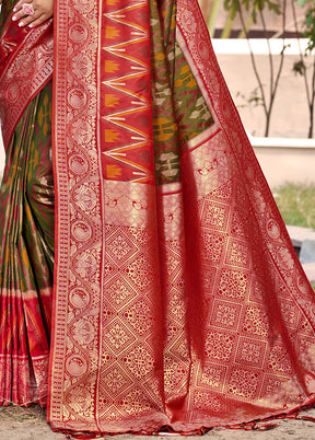 Brown Spun Silk Saree With Blouse Piece