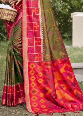 Brown Spun Silk Saree With Blouse Piece