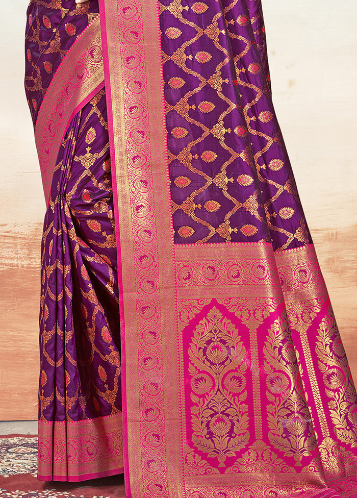 Wine Dupion Silk Saree With Blouse Piece