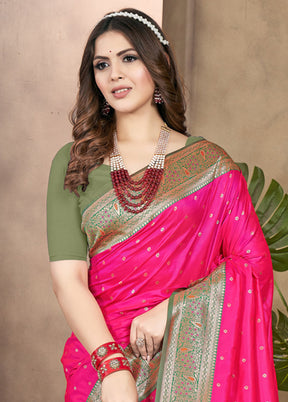 Light Pink Dupion Silk Saree With Blouse Piece