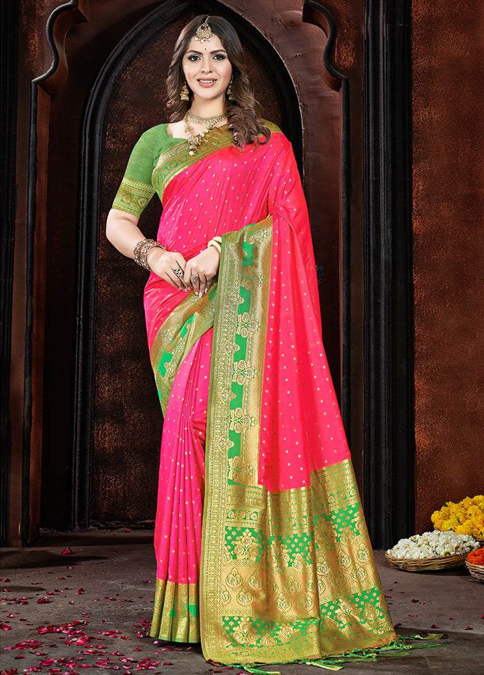 Light Pink Dupion Silk Saree With Blouse Piece