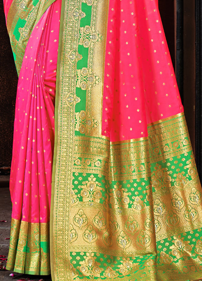 Light Pink Dupion Silk Saree With Blouse Piece