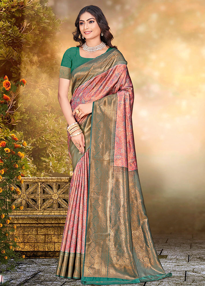 Multicolor Dupion Silk Saree With Blouse Piece