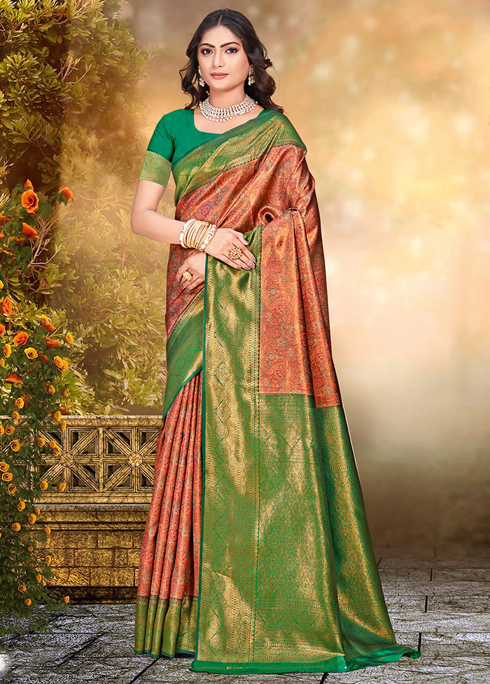 Multicolor Dupion Silk Saree With Blouse Piece