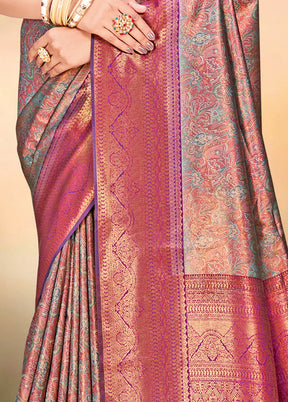 Multicolor Dupion Silk Saree With Blouse Piece