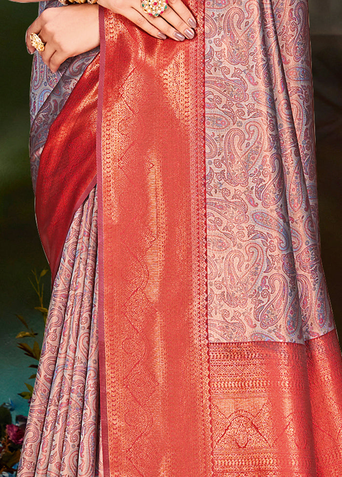 Multicolor Dupion Silk Saree With Blouse Piece