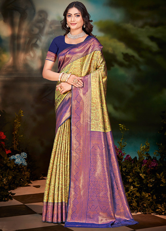 Multicolor Dupion Silk Saree With Blouse Piece