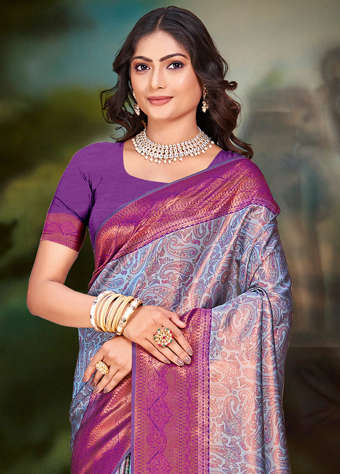 Multicolor Dupion Silk Saree With Blouse Piece