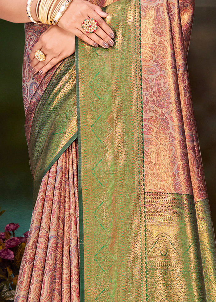 Multicolor Dupion Silk Saree With Blouse Piece