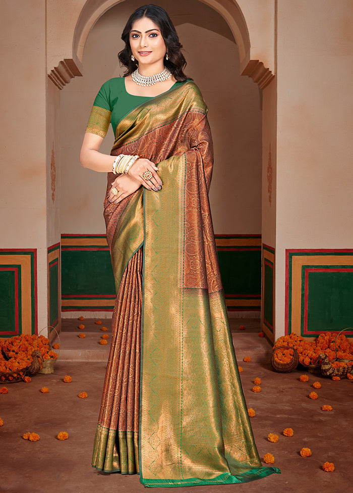 Multicolor Dupion Silk Saree With Blouse Piece