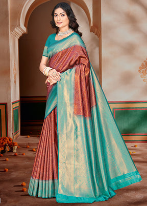 Multicolor Dupion Silk Saree With Blouse Piece