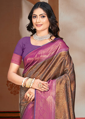 Multicolor Dupion Silk Saree With Blouse Piece