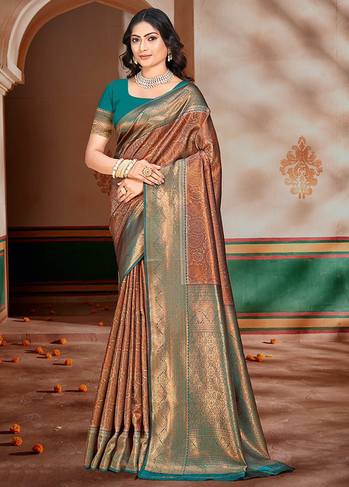 Multicolor Dupion Silk Saree With Blouse Piece