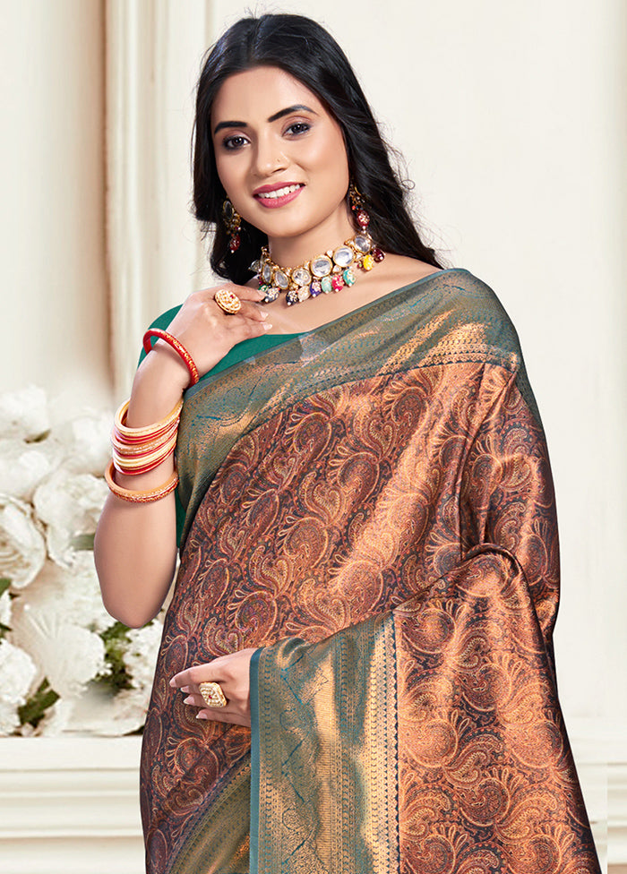 Multicolor Dupion Silk Saree With Blouse Piece