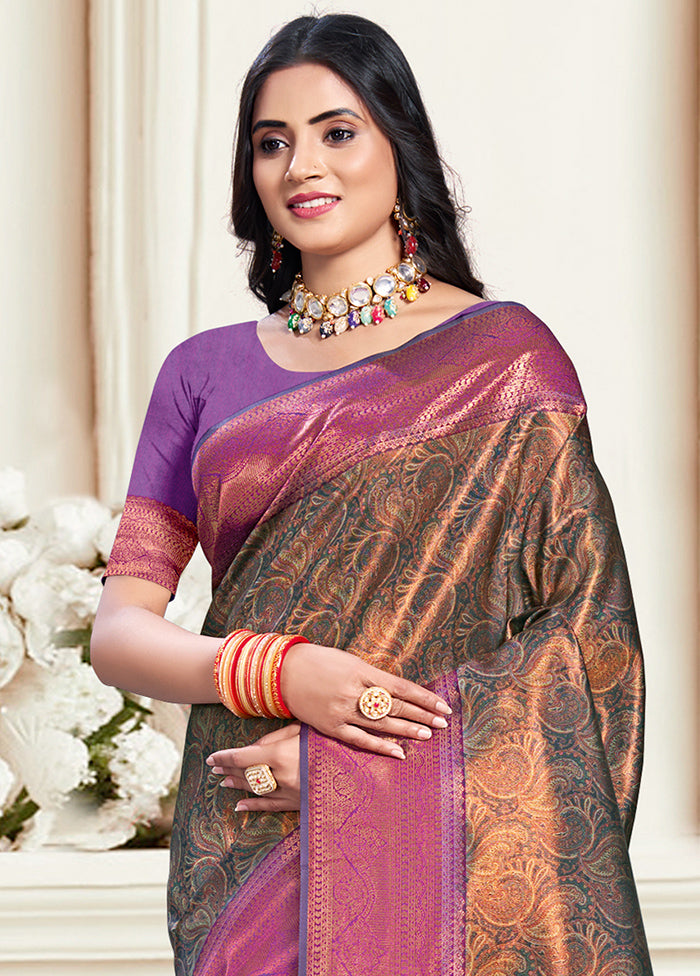 Multicolor Dupion Silk Saree With Blouse Piece