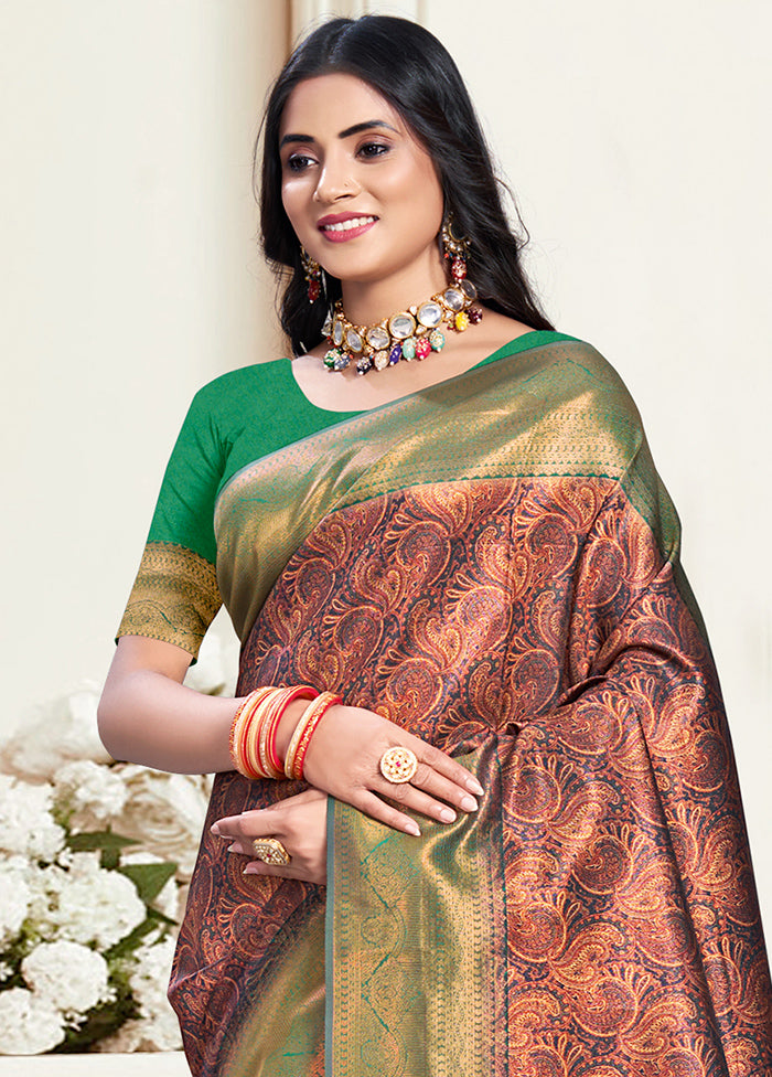 Multicolor Dupion Silk Saree With Blouse Piece