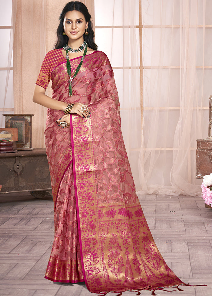 Multicolor Organza Saree With Blouse Piece