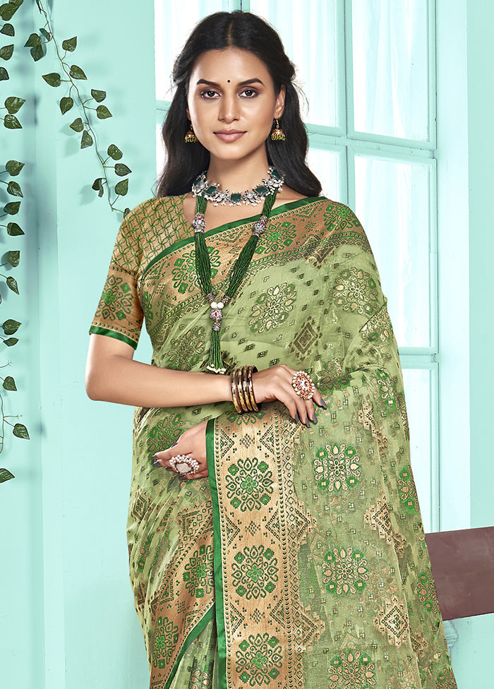 Multicolor Organza Saree With Blouse Piece