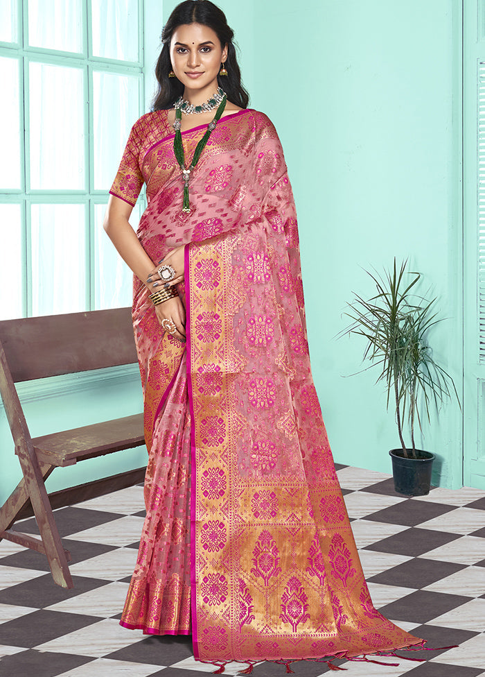 Multicolor Organza Saree With Blouse Piece