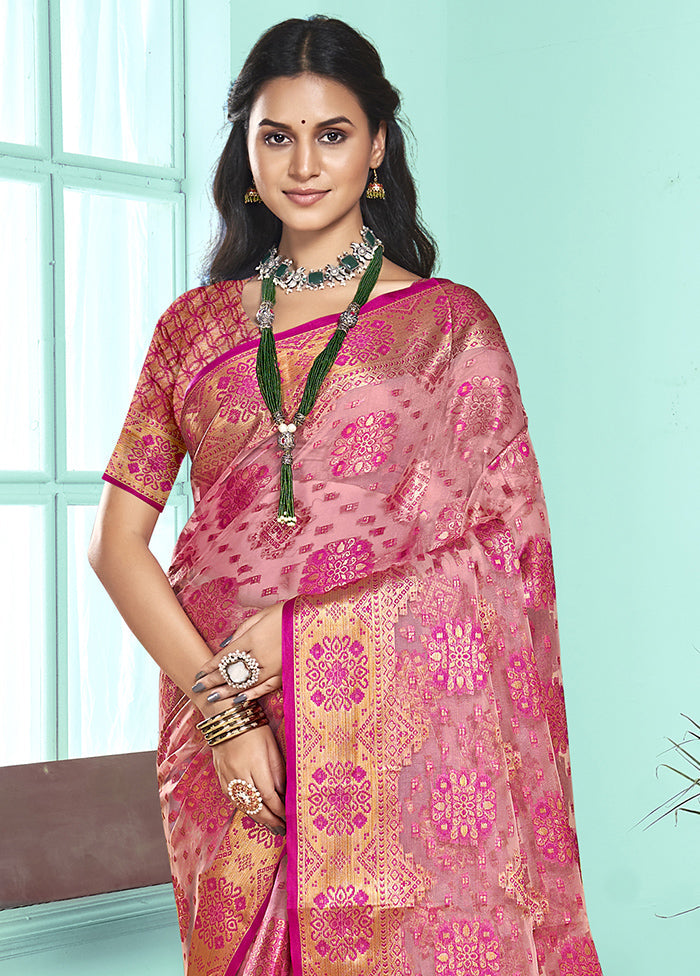 Multicolor Organza Saree With Blouse Piece