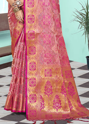 Multicolor Organza Saree With Blouse Piece