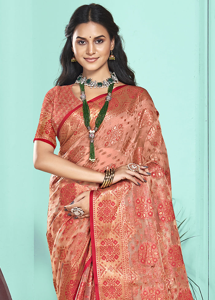 Multicolor Organza Saree With Blouse Piece