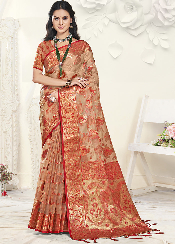 Multicolor Organza Saree With Blouse Piece